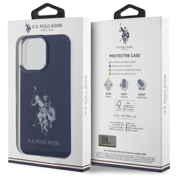 US Polo USHCP15XTPUHRBV iPhone 15 Pro Max 6.7&quot  blue/blue Shiny Big Logo 7