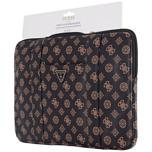 Guess Sleeve Peony Pocket Triangle 14&quot  Laptop Bag - Black 4