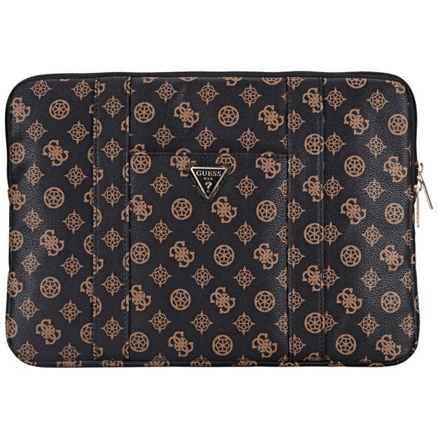 Guess Sleeve Peony Pocket Triangle 14&quot  Laptop Bag - Black