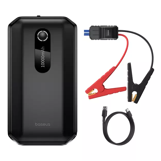 Jumpstarter Baseus Power Starter Booster 10000mAh 12V (1000A / 500A) + Crocodile Cables Black (C00245501113-00)