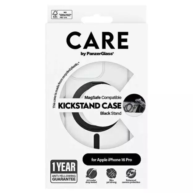 CARE by PanzerGlass Feature Kickstand Case iPhone 16 Pro 6.3&quot  black/black MagSafe 1322 4