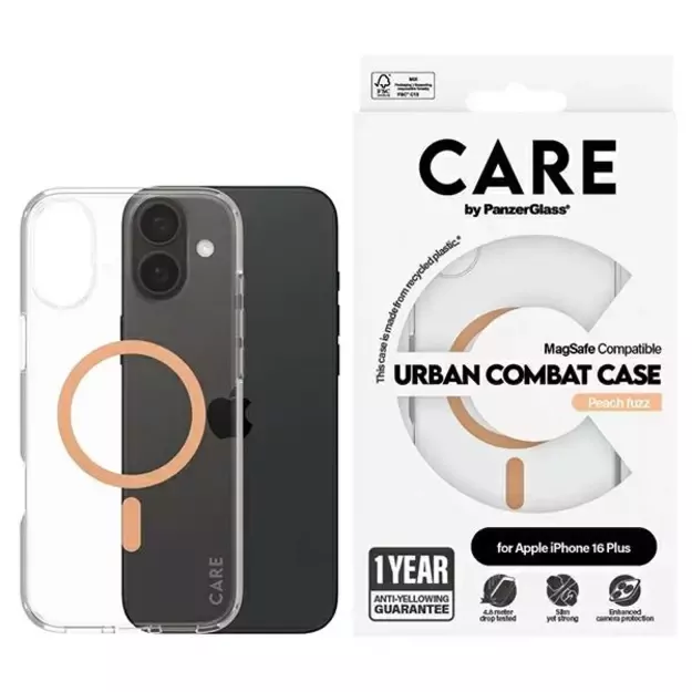 CARE by PanzerGlass Flagship Case iPhone 16 Plus 6.7&quot  peach/peachy MagSafe 1375