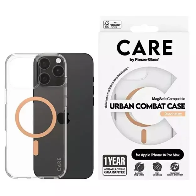 CARE by PanzerGlass Flagship Case iPhone 16 Pro Max 6.9&quot  peach/peachy MagSafe 1376