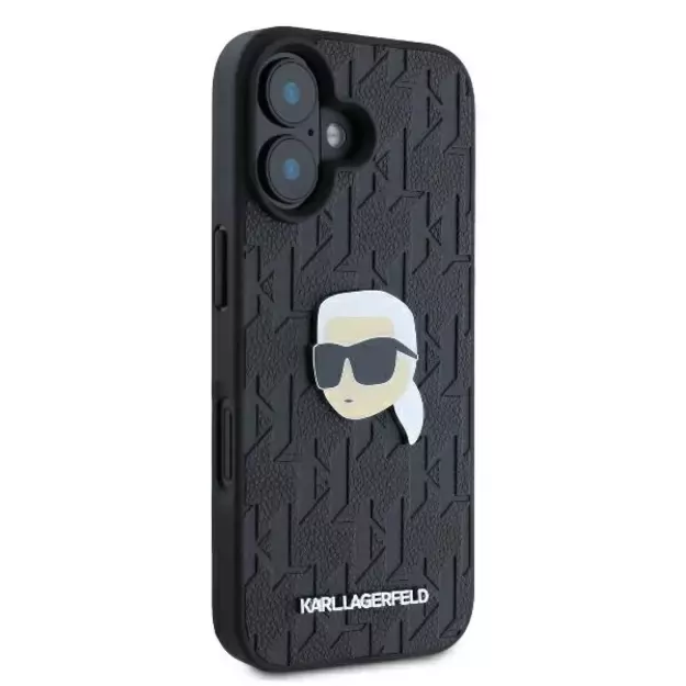 Karl Lagerfeld Monogram Karl Head Pin iPhone 16 Case - Black 3