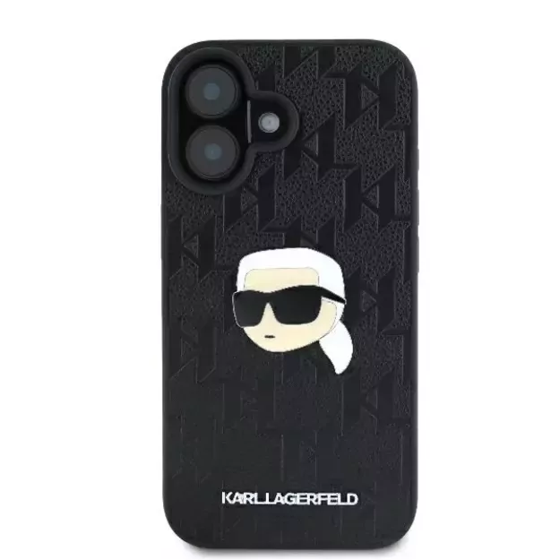 Karl Lagerfeld Monogram Karl Head Pin iPhone 16 Case - Black 1