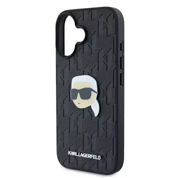 Karl Lagerfeld Monogram Karl Head Pin iPhone 16 Case - Black 5