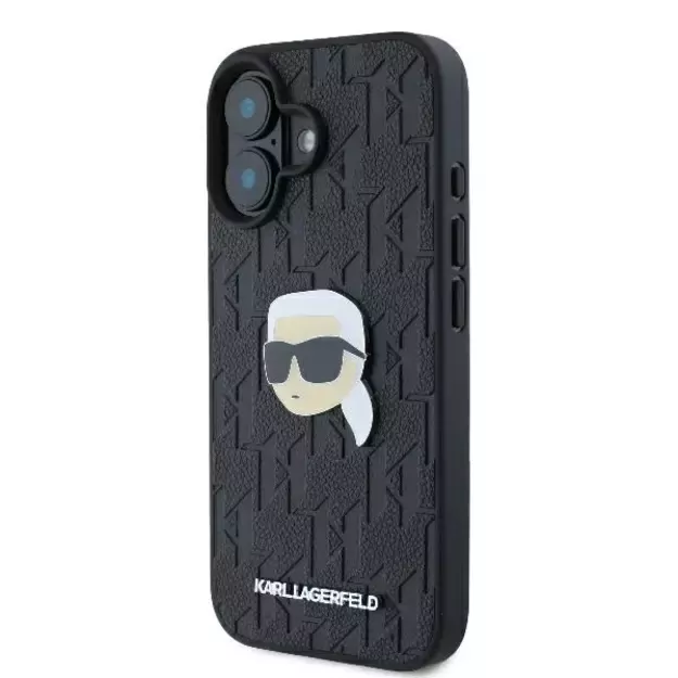 Karl Lagerfeld Monogram Karl Head Pin iPhone 16 Case - Black 2