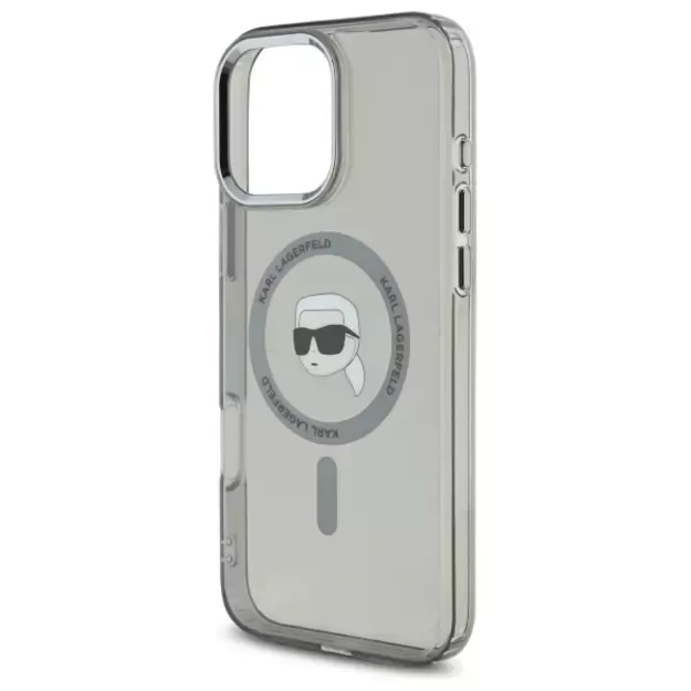 Karl Lagerfeld IML Metal Karl Head MagSafe Case for iPhone 16 Pro Max - Black 5