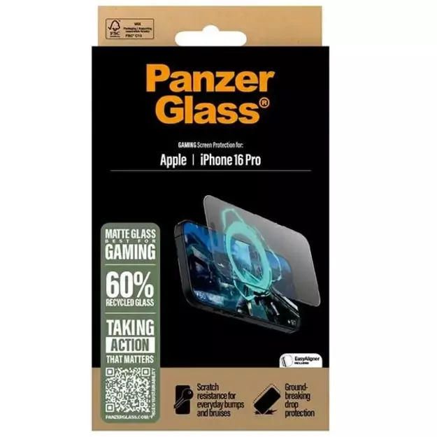 PanzerGlass Gaming Screen Protector iPhone 16 Pro 6.3&quot  Ultra-Wide Fit 2858 3