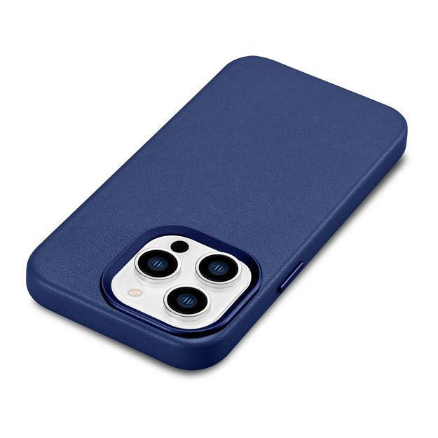 iCarer Case Leather Cover Genuine Leather Case for iPhone 14 Pro Max blue (WMI14220708-BU) (MagSafe compatible) 31