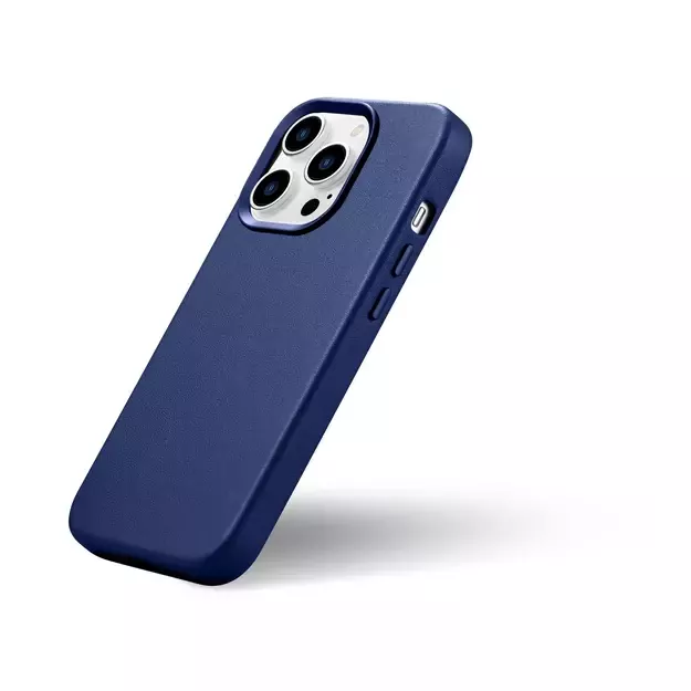 iCarer Case Leather Cover Genuine Leather Case for iPhone 14 Pro Max blue (WMI14220708-BU) (MagSafe compatible) 11