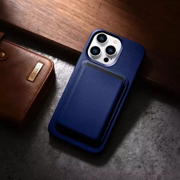 iCarer Case Leather Cover Genuine Leather Case for iPhone 14 Pro Max blue (WMI14220708-BU) (MagSafe compatible) 21