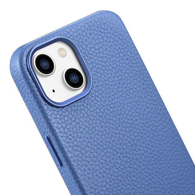 iCarer Litchi Premium Leather Case iPhone 14 Plus Magnetic Leather Case with MagSafe Light Blue (WMI14220711-LB) 29