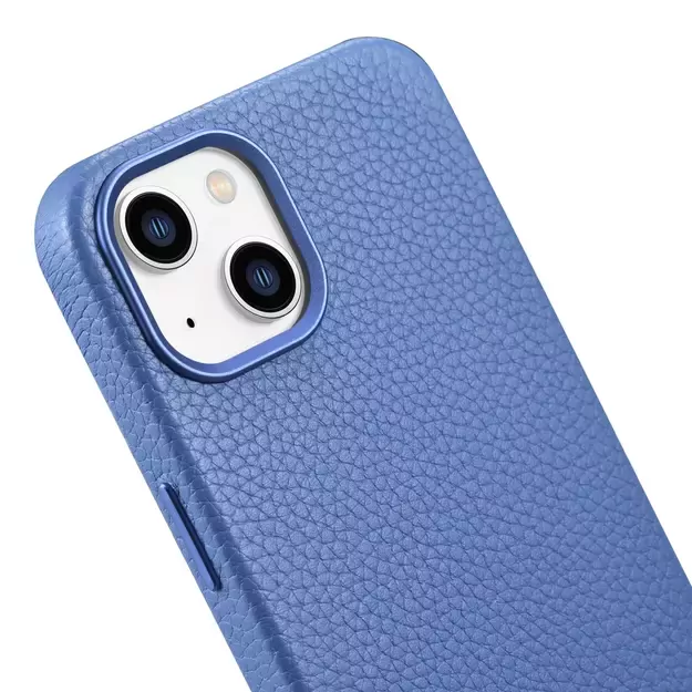 iCarer Litchi Premium Leather Case iPhone 14 Plus Magnetic Leather Case with MagSafe Light Blue (WMI14220711-LB) 8