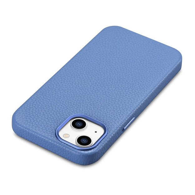 iCarer Litchi Premium Leather Case iPhone 14 Plus Magnetic Leather Case with MagSafe Light Blue (WMI14220711-LB) 34
