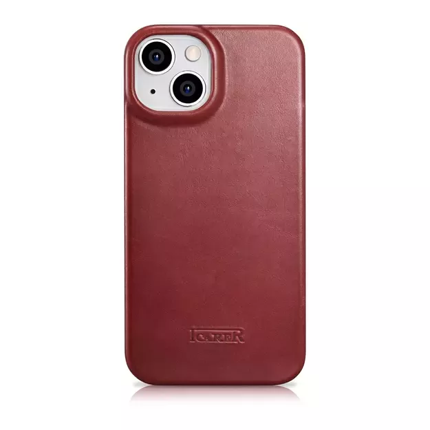 iCarer CE Oil Wax Premium Leather Folio Case iPhone 14 Plus Magnetic Flip Leather Folio Case MagSafe Red (AKI14220707-RD) 10
