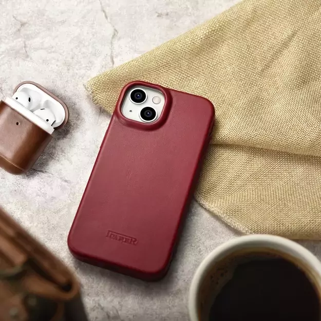 iCarer CE Oil Wax Premium Leather Folio Case iPhone 14 Plus Magnetic Flip Leather Folio Case MagSafe Red (AKI14220707-RD) 46