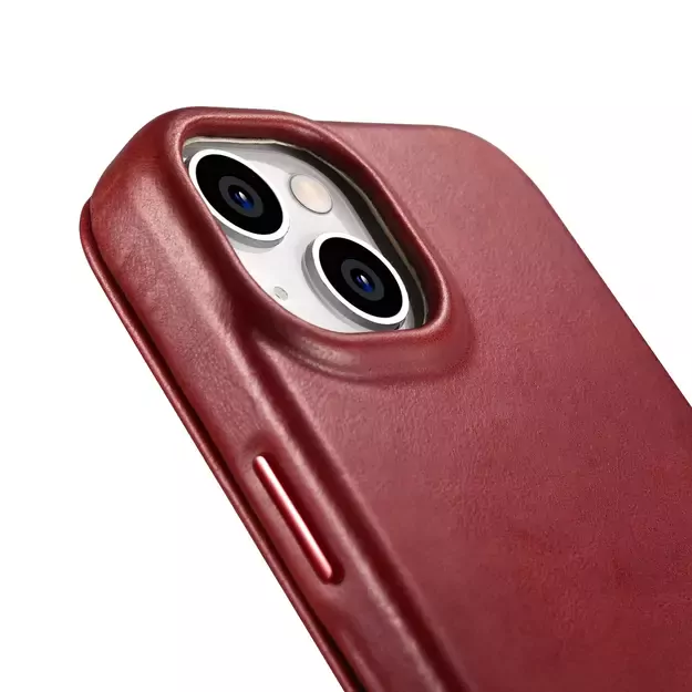iCarer CE Oil Wax Premium Leather Folio Case iPhone 14 Plus Magnetic Flip Leather Folio Case MagSafe Red (AKI14220707-RD) 32