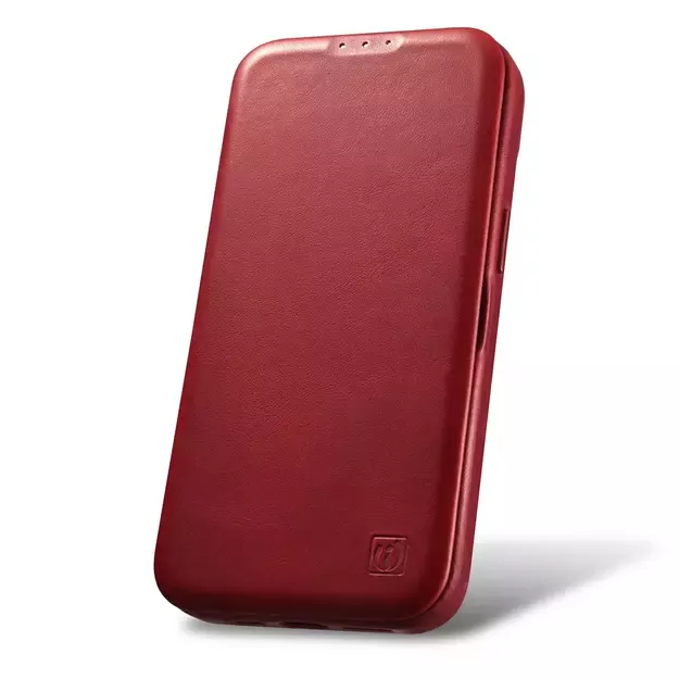 iCarer CE Oil Wax Premium Leather Folio Case iPhone 14 Plus Magnetic Flip Leather Folio Case MagSafe Red (AKI14220707-RD) 37