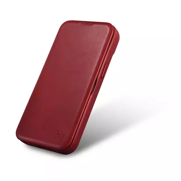 iCarer CE Oil Wax Premium Leather Folio Case iPhone 14 Plus Magnetic Flip Leather Folio Case MagSafe Red (AKI14220707-RD) 14