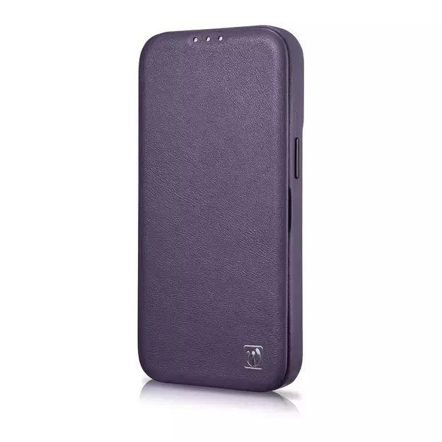 iCarer CE Premium Leather Folio Case iPhone 14 Plus Magnetic Flip Leather Folio Case MagSafe Dark Purple (WMI14220715-DP) 5