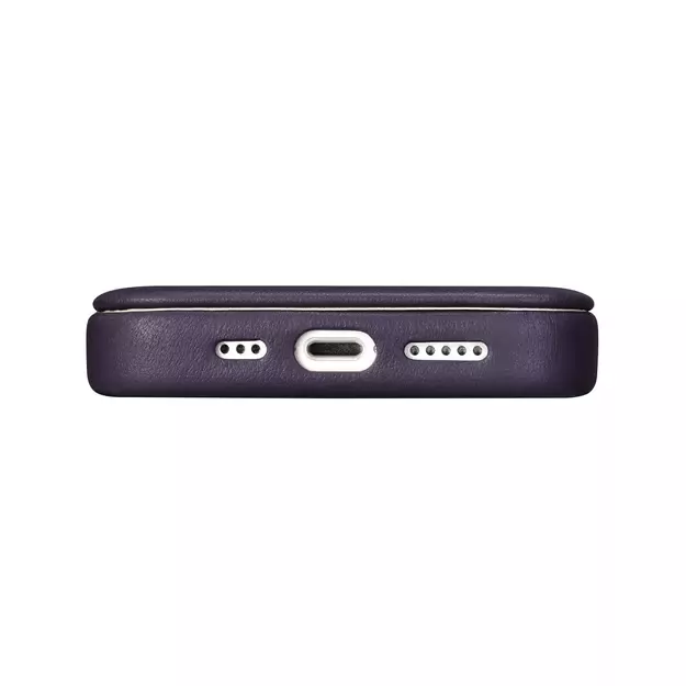 iCarer CE Premium Leather Folio Case iPhone 14 Plus Magnetic Flip Leather Folio Case MagSafe Dark Purple (WMI14220715-DP) 10