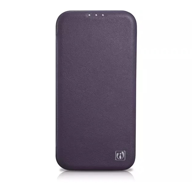 iCarer CE Premium Leather Folio Case iPhone 14 Plus Magnetic Flip Leather Folio Case MagSafe Dark Purple (WMI14220715-DP) 1