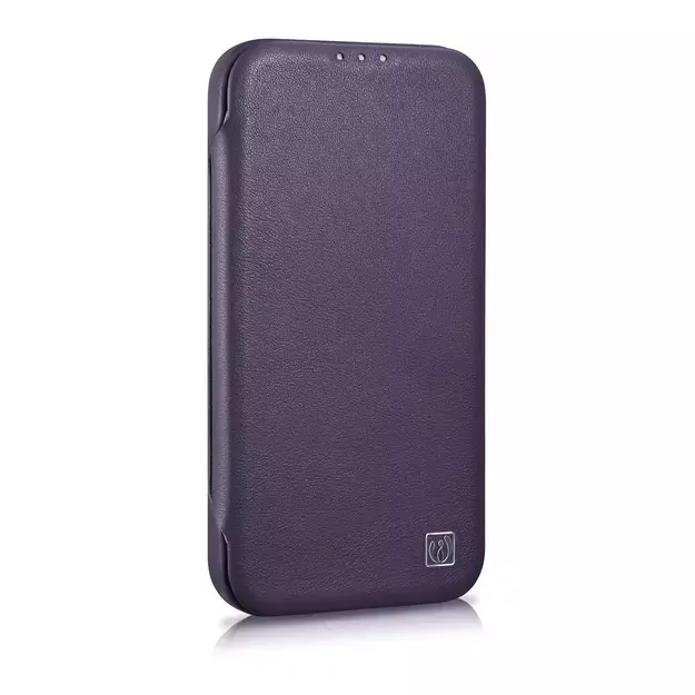 iCarer CE Premium Leather Folio Case iPhone 14 Plus Magnetic Flip Leather Folio Case MagSafe Dark Purple (WMI14220715-DP) 4