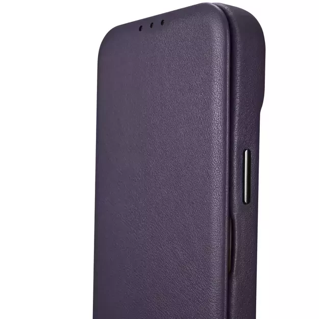 iCarer CE Premium Leather Folio Case iPhone 14 Plus Magnetic Flip Leather Folio Case MagSafe Dark Purple (WMI14220715-DP) 13