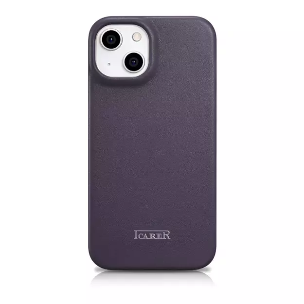 iCarer CE Premium Leather Folio Case iPhone 14 Plus Magnetic Flip Leather Folio Case MagSafe Dark Purple (WMI14220715-DP) 2