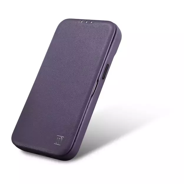 iCarer CE Premium Leather Folio Case iPhone 14 Plus Magnetic Flip Leather Folio Case MagSafe Dark Purple (WMI14220715-DP) 7
