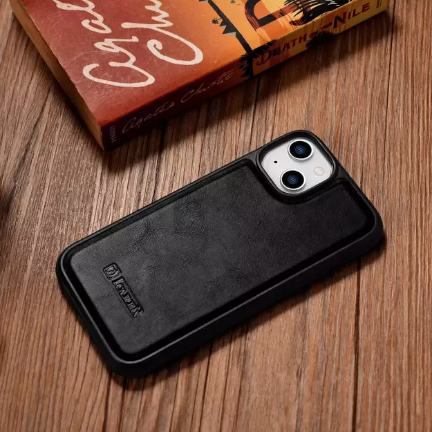iCarer Leather Oil Wax case covered with natural leather for iPhone 14 Plus black (WMI14220719-BK) 22
