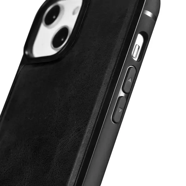 iCarer Leather Oil Wax case covered with natural leather for iPhone 14 Plus black (WMI14220719-BK) 8