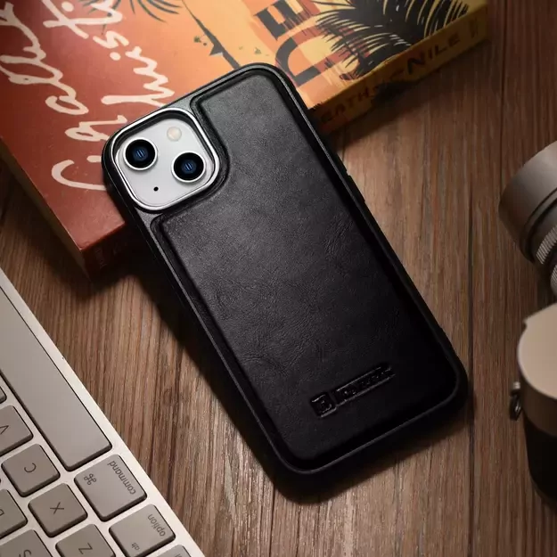 iCarer Leather Oil Wax case covered with natural leather for iPhone 14 Plus black (WMI14220719-BK) 23