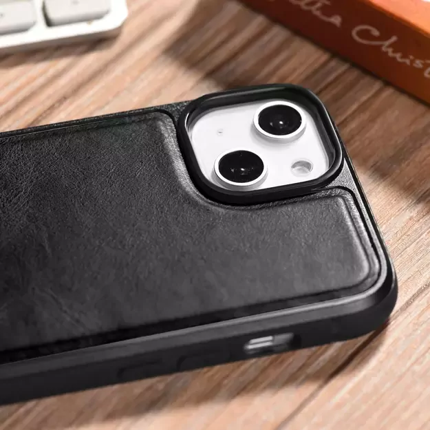 iCarer Leather Oil Wax case covered with natural leather for iPhone 14 Plus black (WMI14220719-BK) 26