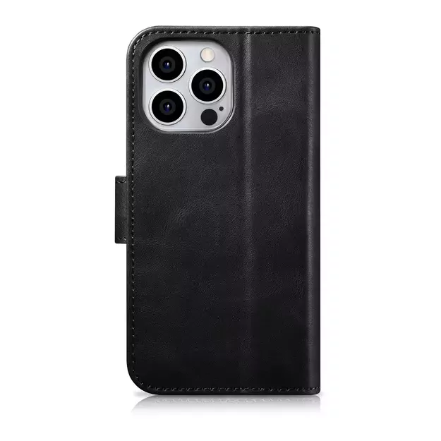 iCarer Oil Wax Wallet Case 2in1 Cover iPhone 14 Pro Leather Flip Cover Anti-RFID black (WMI14220722-BK) 24