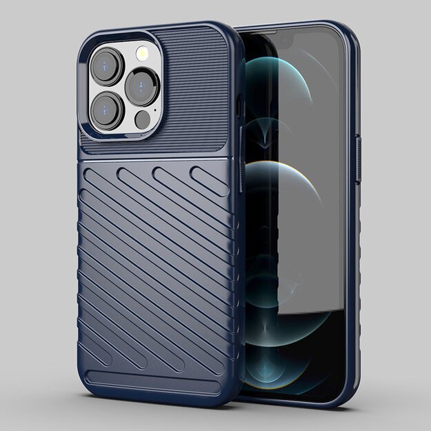 Thunder Case Flexible Tough Rugged Cover TPU Case for iPhone 13 Pro blue 16