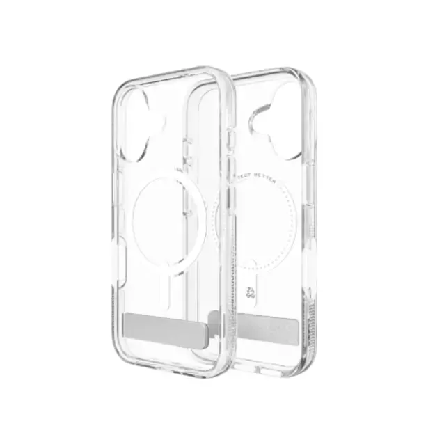 ZAGG Crystal Palace Snap Kickstand MagSafe Case for iPhone 16 - Clear 2