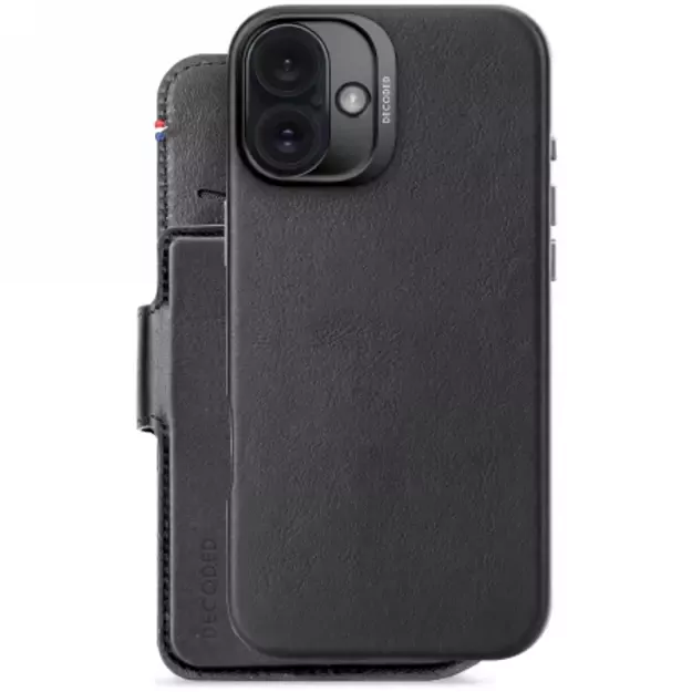 Decoded Leather Detachable Wallet MagSafe Case with Wallet for iPhone 16 Plus - Black 1