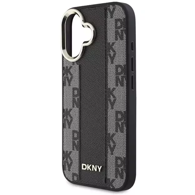 DKNY Checkered Pattern Magsafe iPhone 16 Case - Black 5