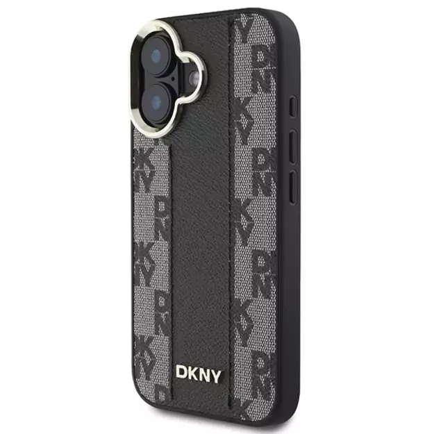 DKNY Checkered Pattern Magsafe iPhone 16 Case - Black 1