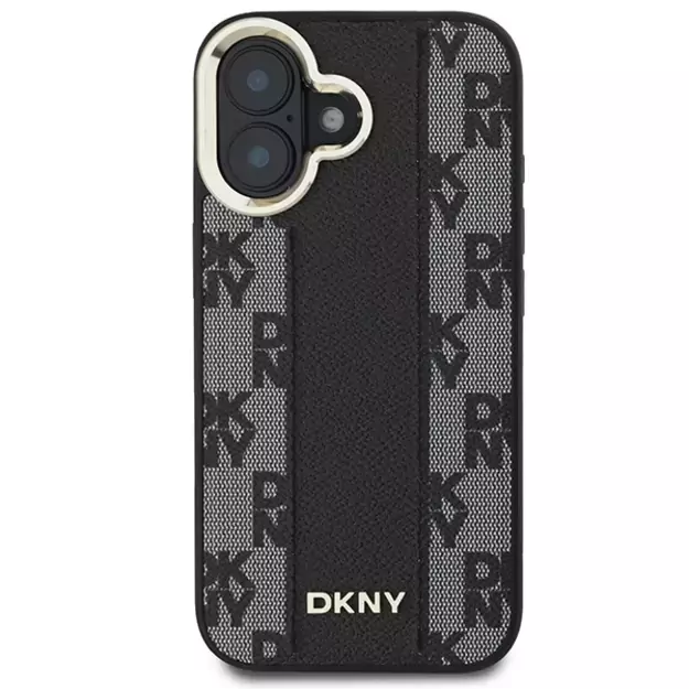 DKNY Checkered Pattern Magsafe iPhone 16 Case - Black 2