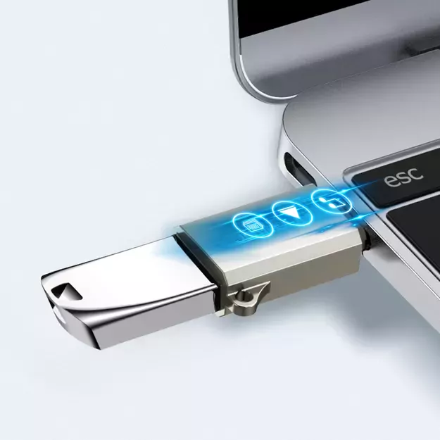 Joyroom S-H151 USB-C (male) / USB-A (female) Adapter with Lanyard Eyelet - Silver 1