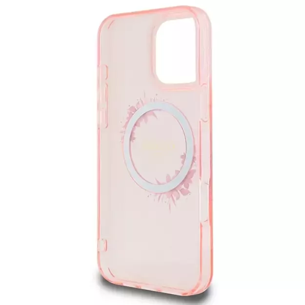Guess IML Flowers Wreath MagSafe iPhone 16 Pro Max Case - Pink 6