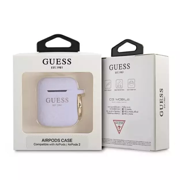 Guess GUA2SGGEU AirPods cover purple/purple Silicone Glitter 2
