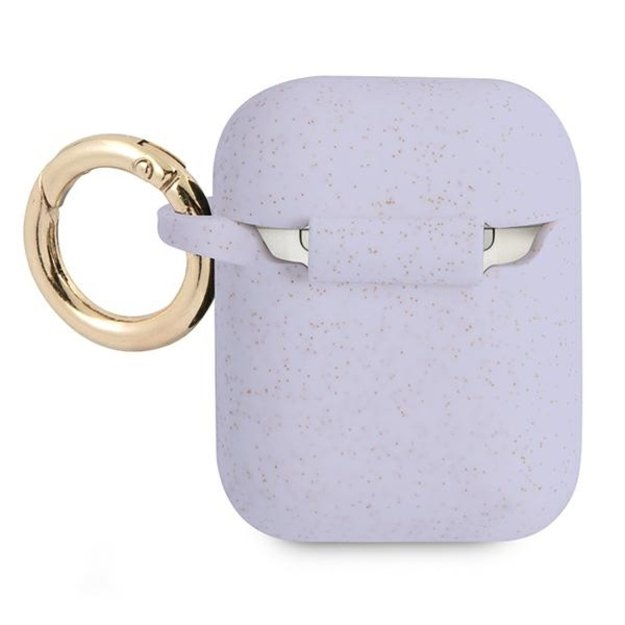 Guess GUA2SGGEU AirPods cover purple/purple Silicone Glitter 3