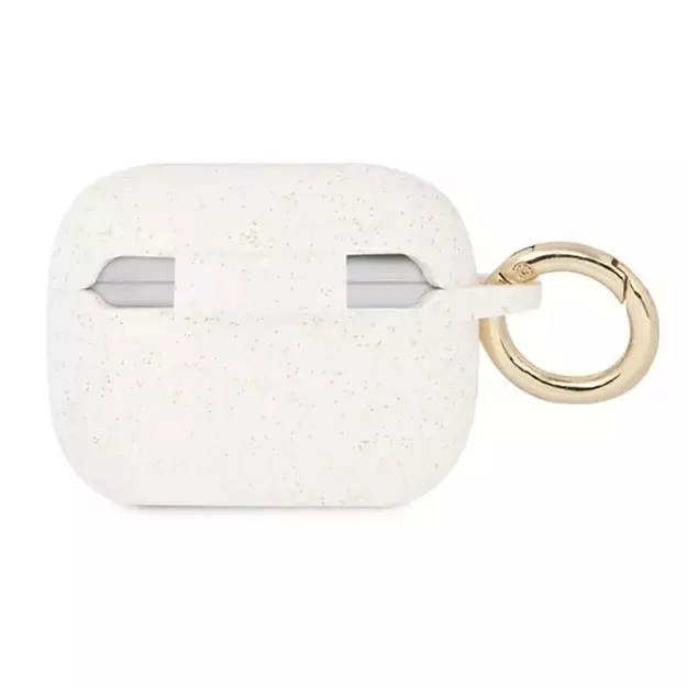 Guess GUAPSGGEH AirPods Pro cover white/white Silicone Glitter 1