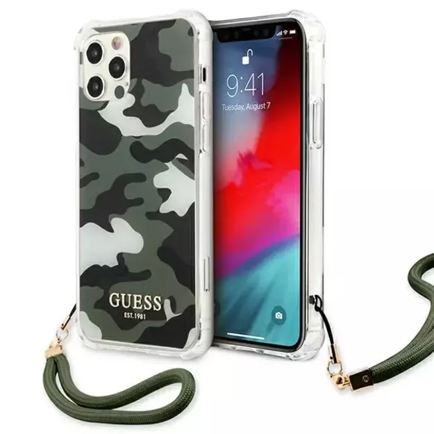 Guess GUHCP12MKSARKA iPhone 12/12 Pro 6.1&quot  green/khaki hardcase Camo Collection