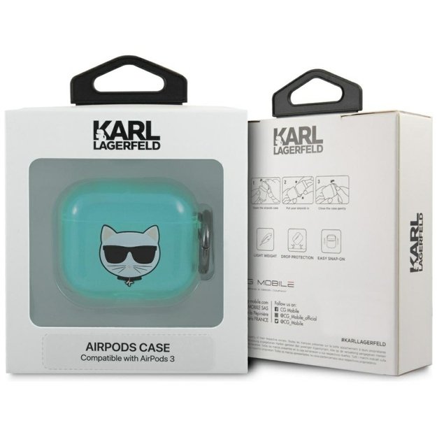Karl Lagerfeld KLA3UCHFL AirPods 3 cover niebieski/blue Choupette 4