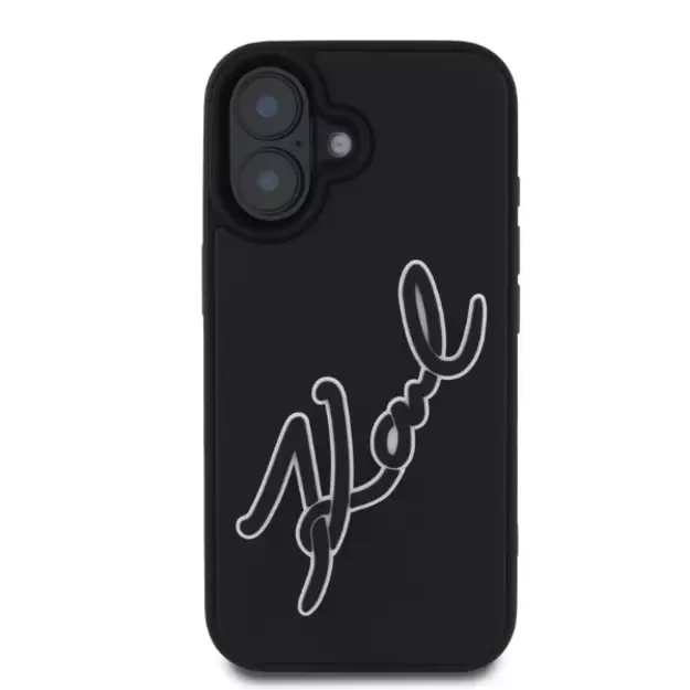 Karl Lagerfeld 3D Rubber Signature iPhone 16 Case - Black 2